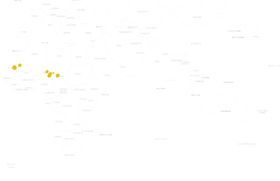 Mapa výskytu Adax núbijský