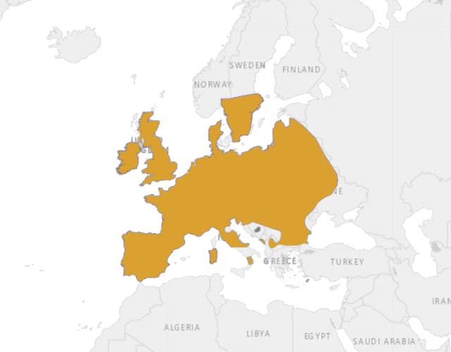 Mapa výskytu Daniel škvrnitý