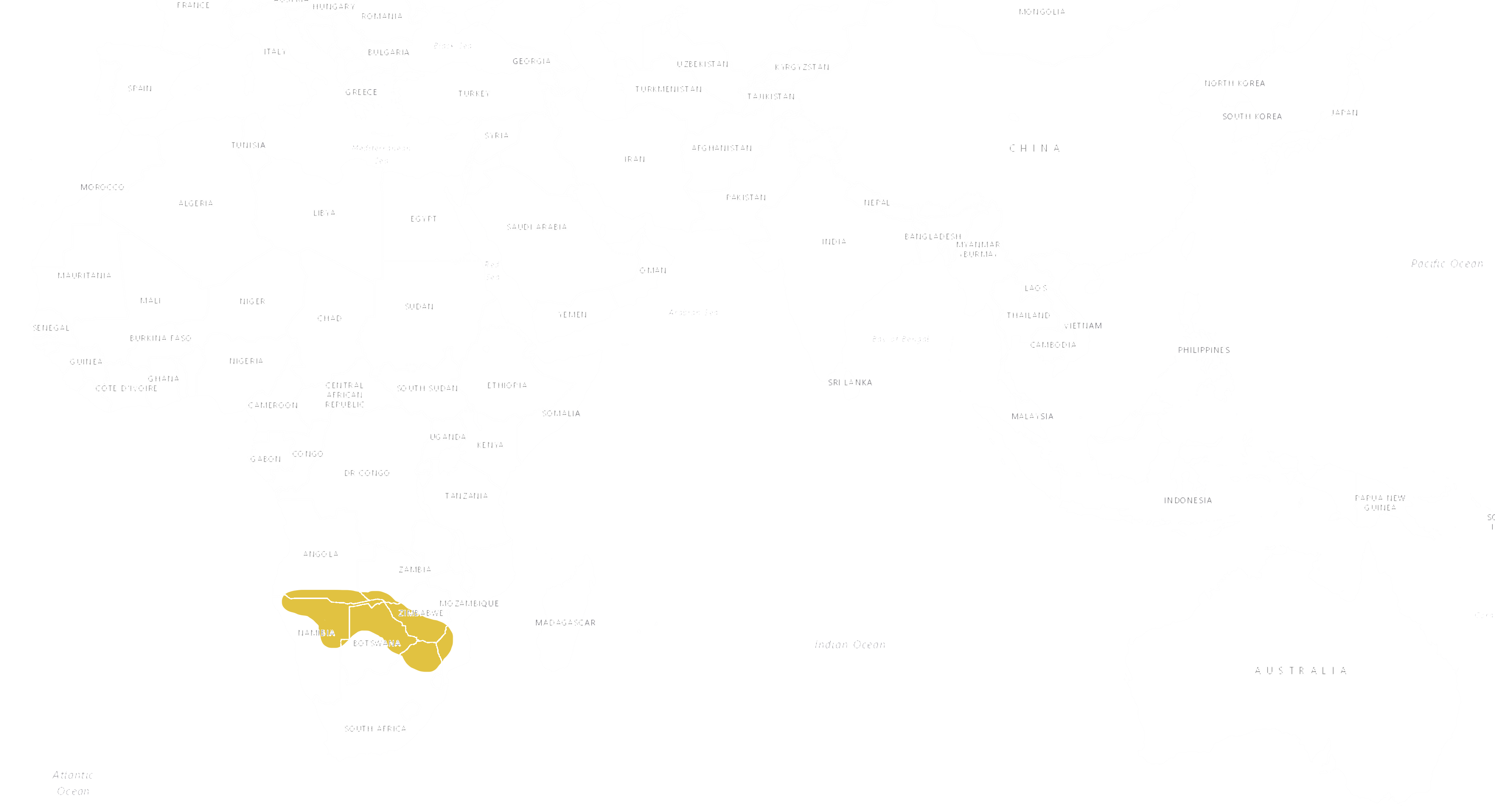 Mapa výskytu Zebra Chapmanova