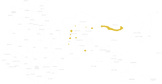 Mapa výskytu Kulan turkménsky