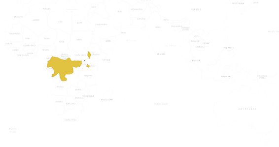 Mapa výskytu Mačiak Brazzov
