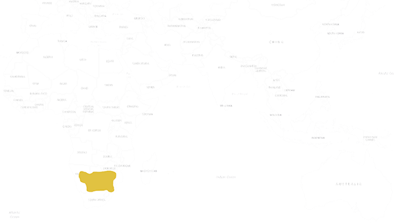 Mapa výskytu Nosorožec tuponosý južný