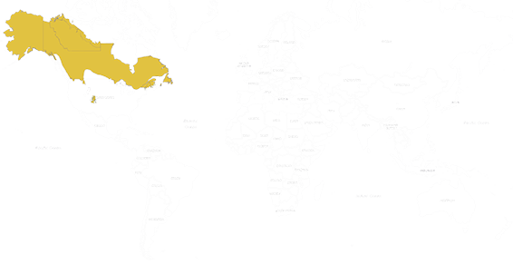 Mapa výskytu Rys kanadský