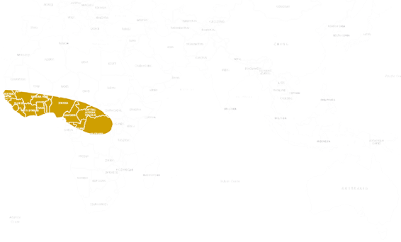 Mapa výskytu Pytón kráľovský