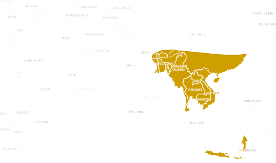 Mapa výskytu Pytón tmavý